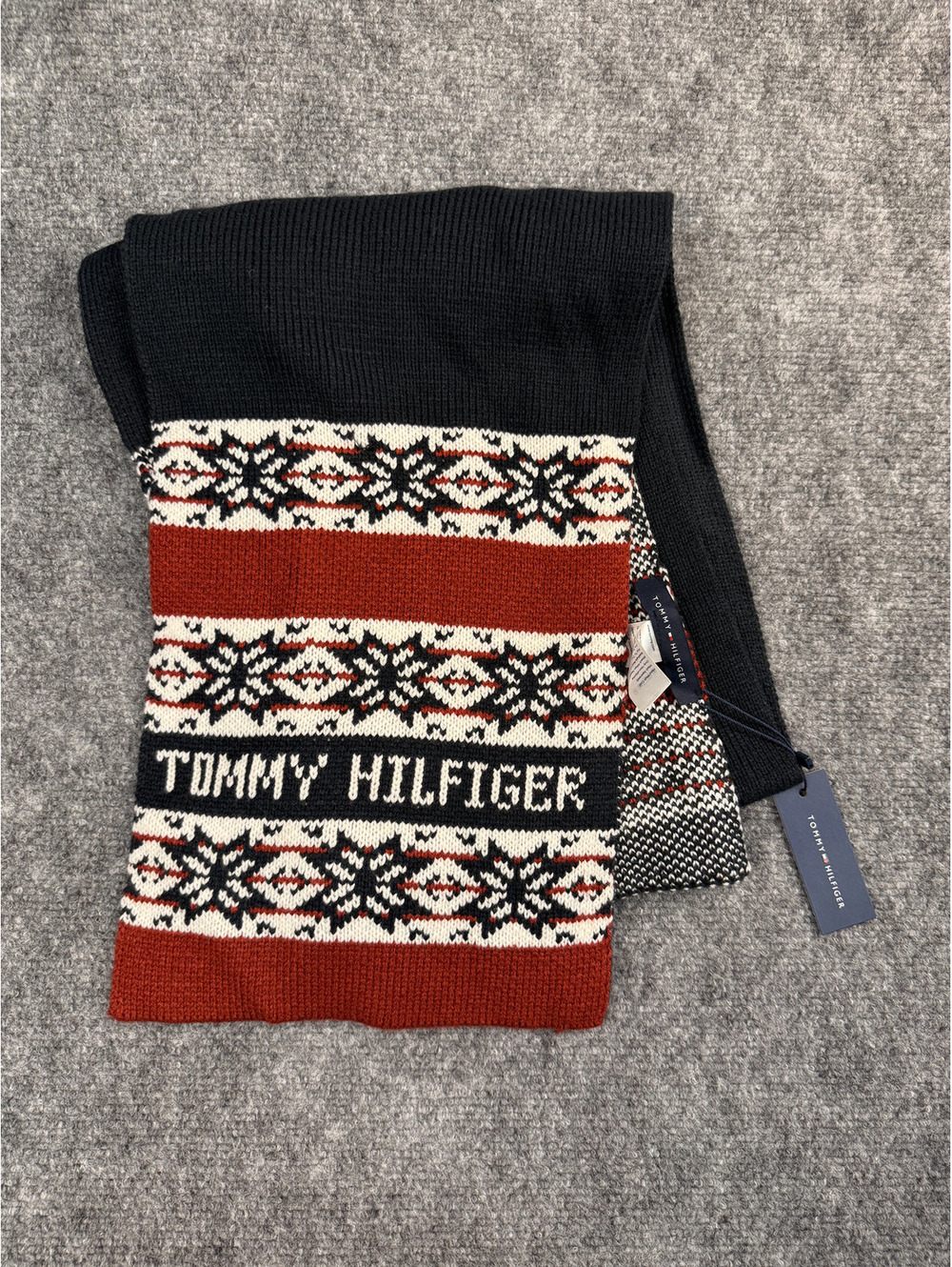 Tommy Hilfiger Women's Fair Isle Knit Scarf Desert Sky Mult